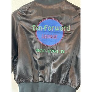 U.S.S. Enterprise NCC-1701-D Ten Forward Lounge‎ Satin Bomber Jacket 90s USA XXL